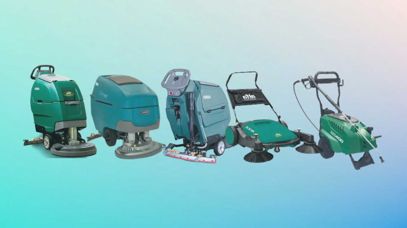 Detalhe de máquina de limpeza industrial